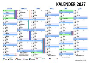 Jahreskalender 2027 zum Ausdrucken