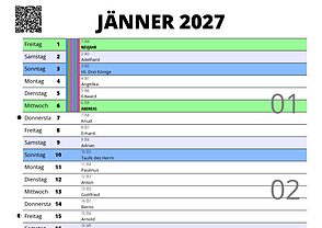 Monatskalender 2027 PDF