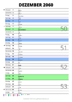 Kalender Dezember 2060 im Hochformat mit Notizbereich