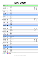 Kalender Mai 2000 im Hochformat mit Notizbereich
