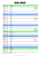 Kalender Mai 2045 im Hochformat mit Notizbereich