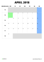 Kalender April 2018 Kalender April 2018 im Hochformat