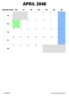 Kalender April 2048 Kalender April 2048 im Hochformat
