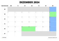 Kalender Dezember 2024 Kalender Dezember 2024 im Querformat