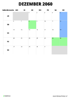 Kalender Dezember 2060 Kalender Dezember 2060 im Hochformat