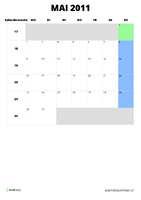 Kalender Mai 2011 im Hochformat