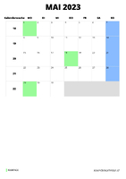 Kalender Mai 2023 im Hochformat