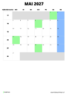 Kalender Mai 2027 im Hochformat